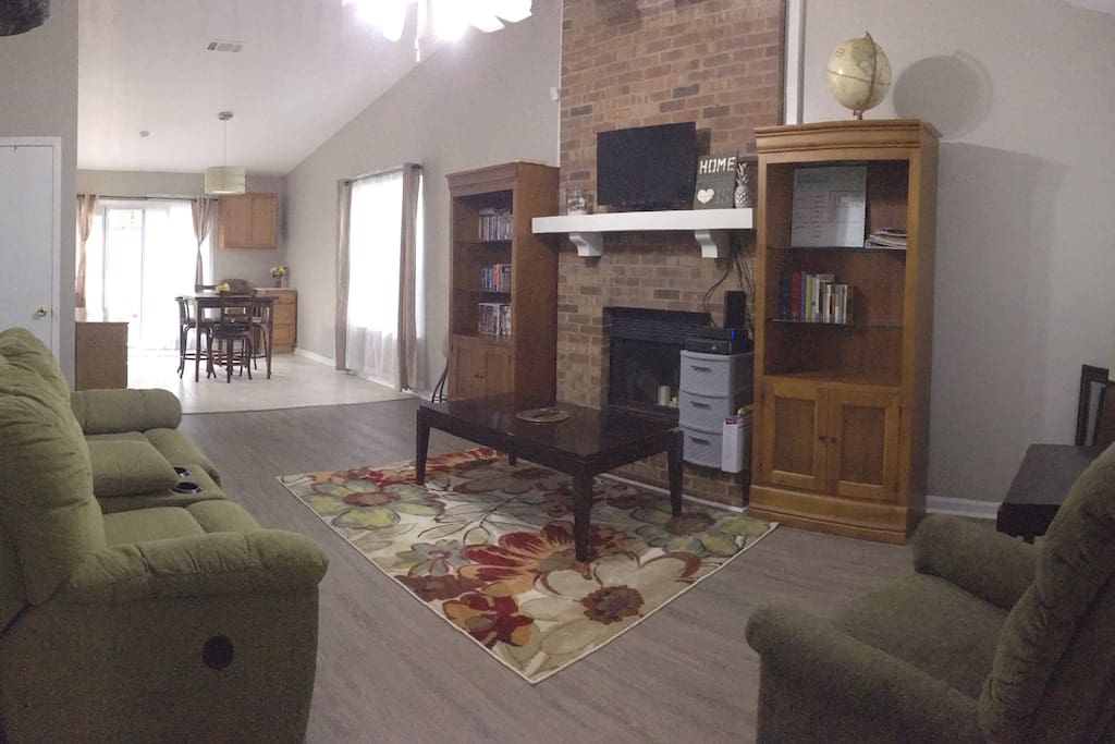 Open Living Room and Dining Room