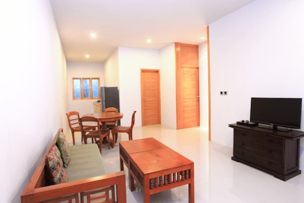 Living room and kitchen area