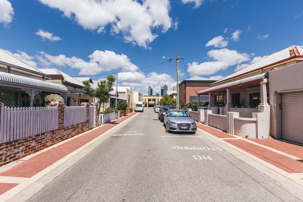 Parking in the quiet street is free with a Permit, which you'll get. You can see the Perth skyline in the distance!