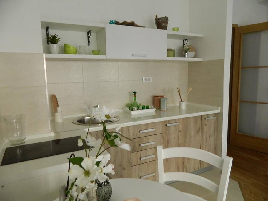 Kitchen is full of light