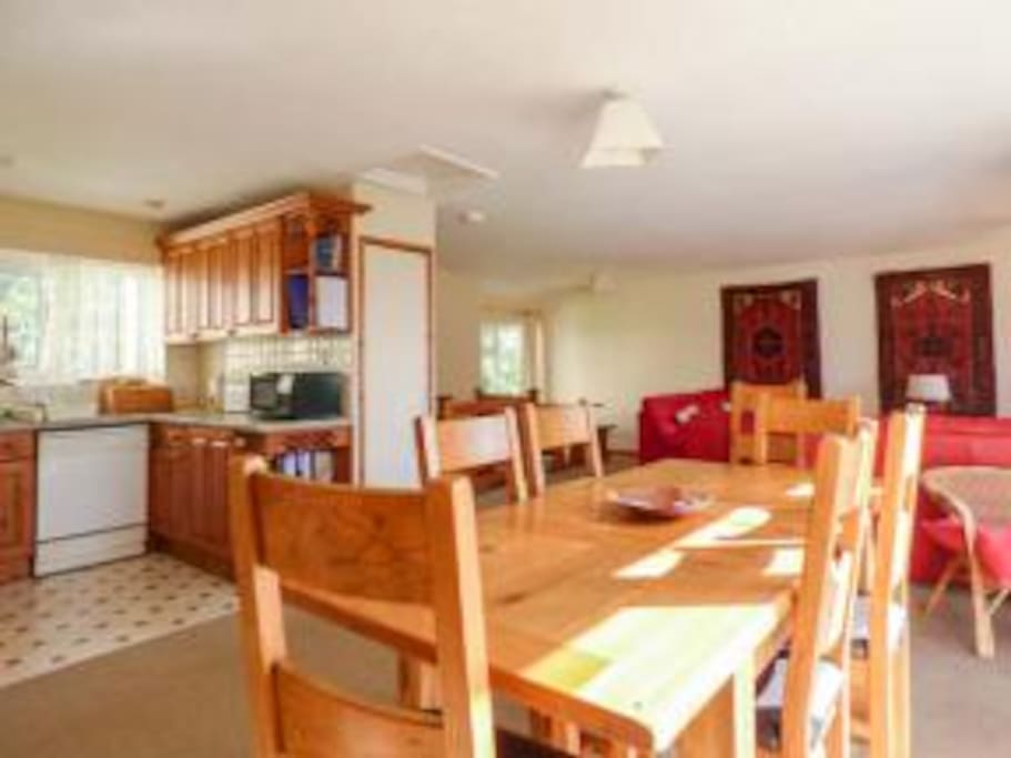 Open plan kitchen, dining and living room giving loads of space to relax