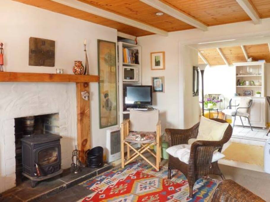 Cosy stove and lounge area