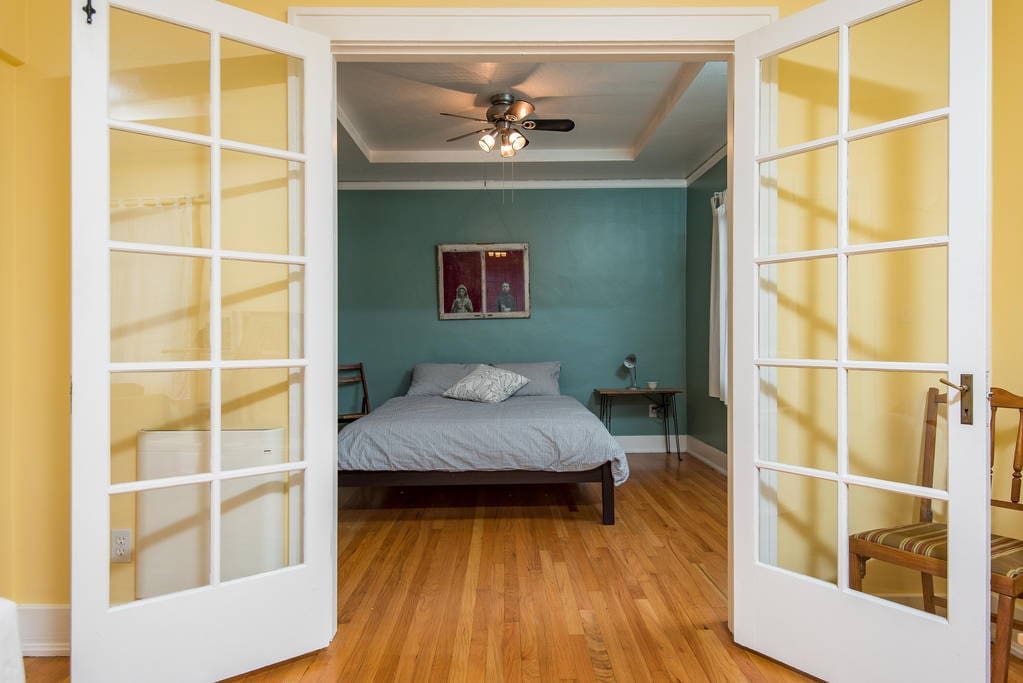 French doors from the living room.
