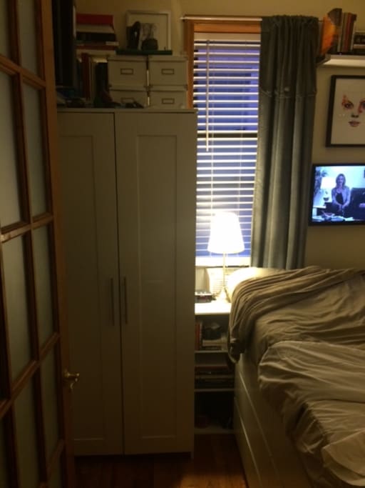 Full-sized Wardrobe available for clothing storage