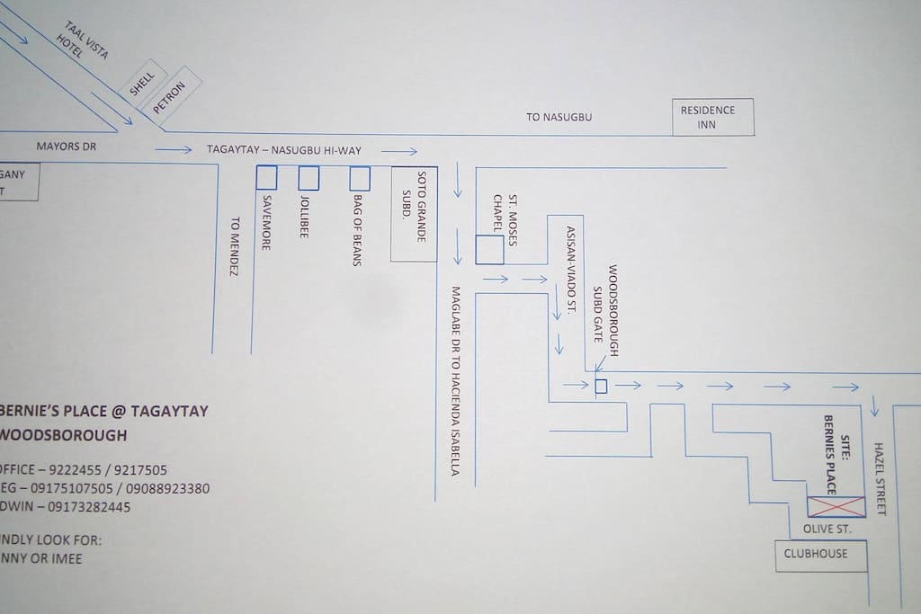 Map to Bernie's Place