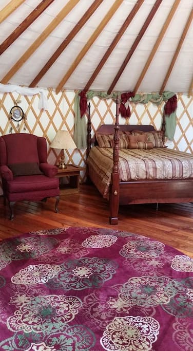 Inside yurt