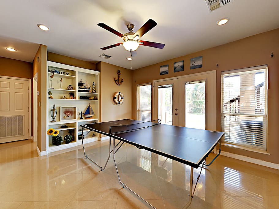The game room with ping-pong table