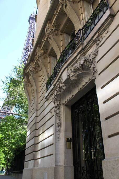 Front door from Eiffel Tower Garden