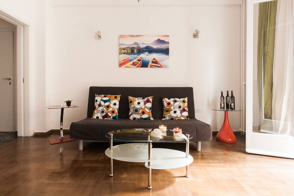 Our apartment has nothing to be jealous of a hotel!! Number of services on request (including breakfast with 5 euro per person and cleaning and housekeeping services with 4 euro per person).
If you are interested in, i can arrange for you tailor made day trips in and around Athens.
From/To Airport transport or any other transport is available upon demand at an additional but very reasonable cost.