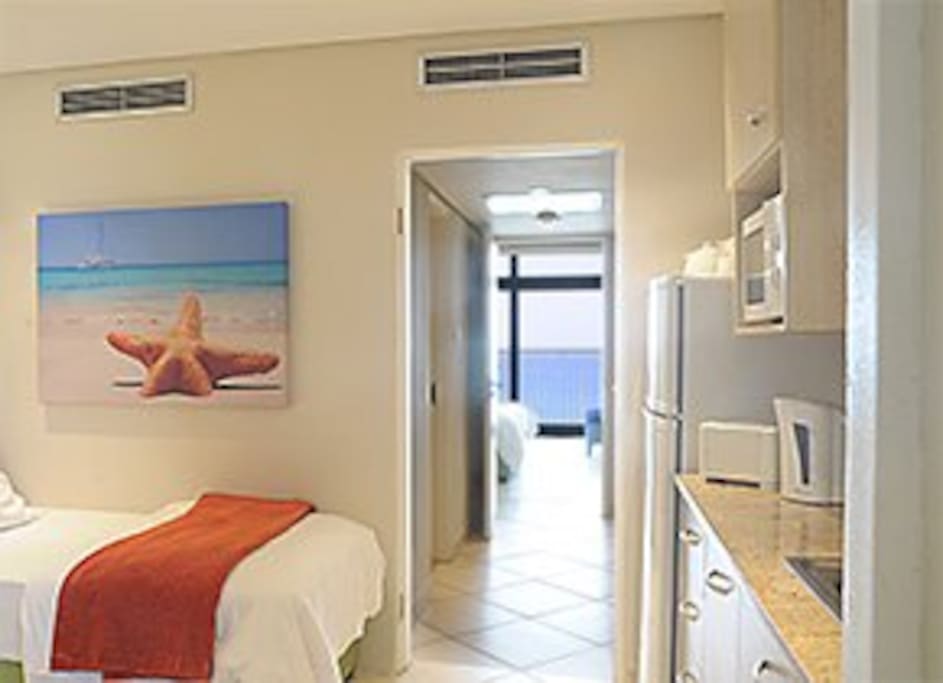 Second two bed bedroom with kitchenette ~ bathroom is between the two bedrooms