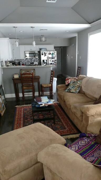Living room and kitchen