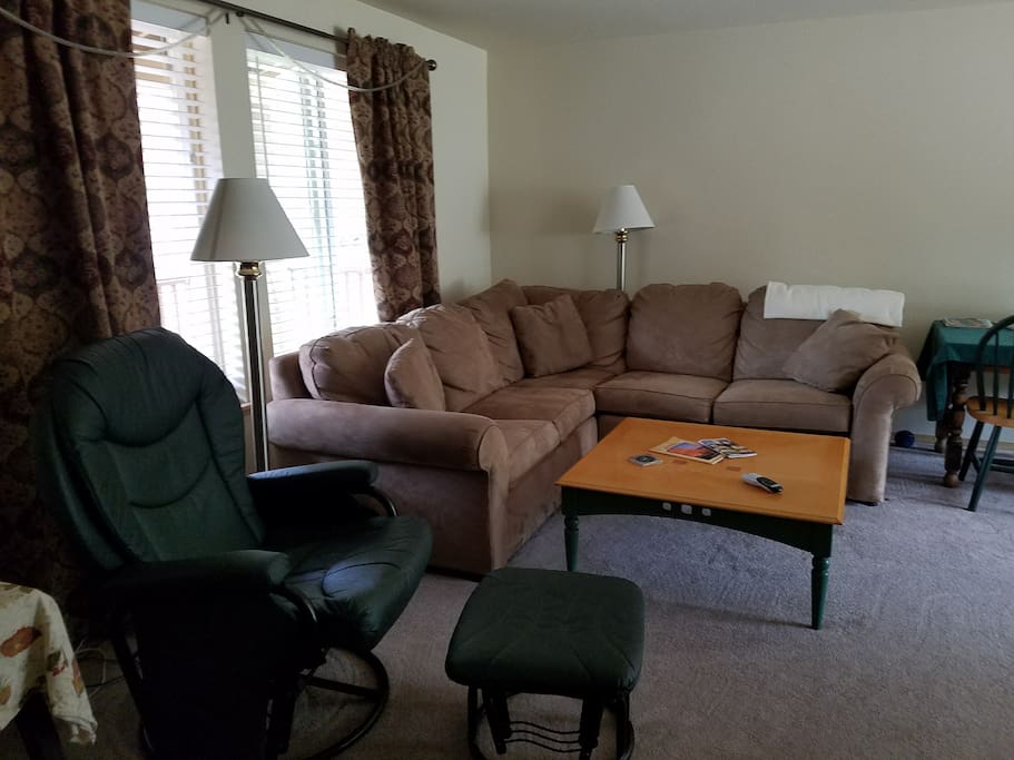 Enjoy our large comfortable living room to watch your favorite show on a 60" TV.