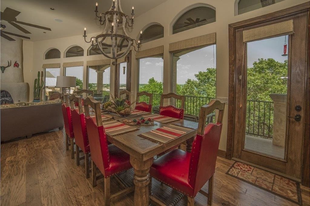 Dining table can accommodate 10.