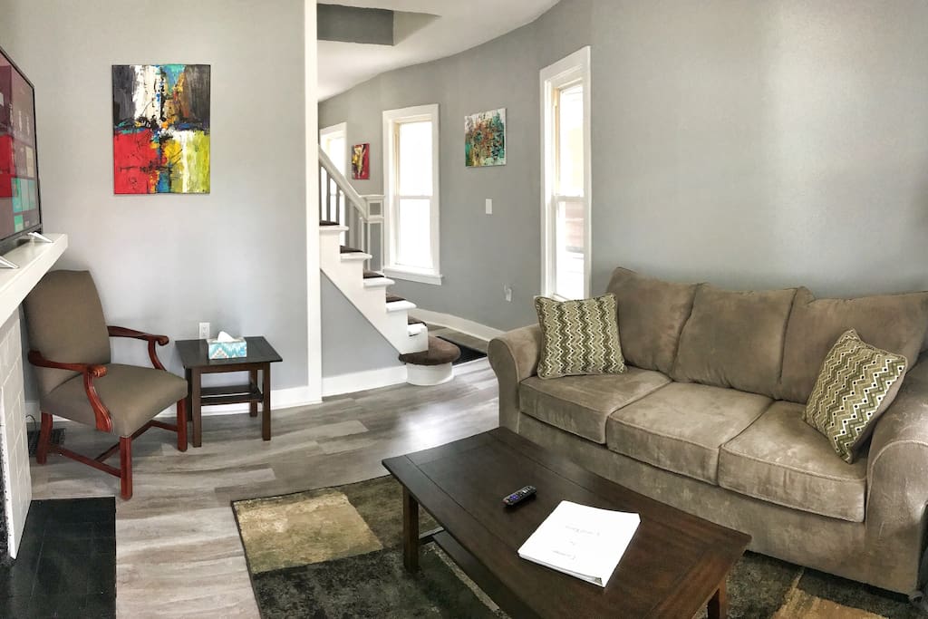 Livingroom filled with natural light