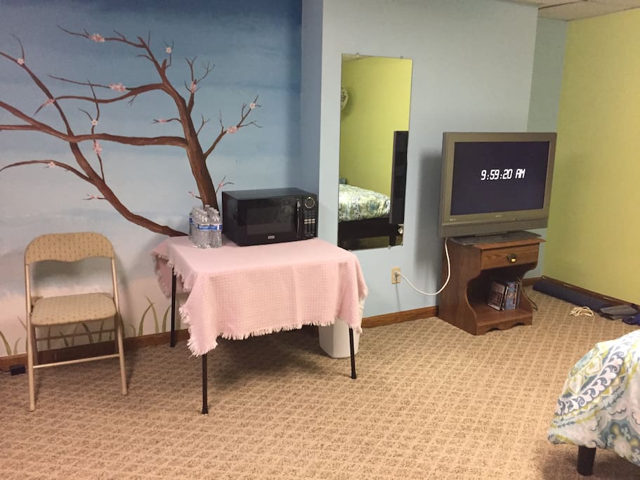 Microwave and TV in room