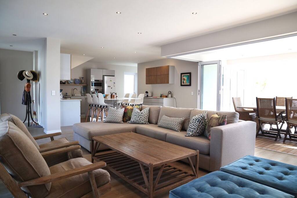 Well furnished living room with a wood-burning stove