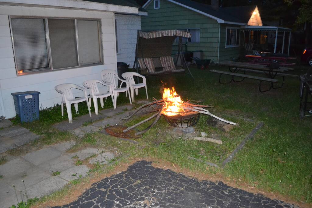 fire in fire pit