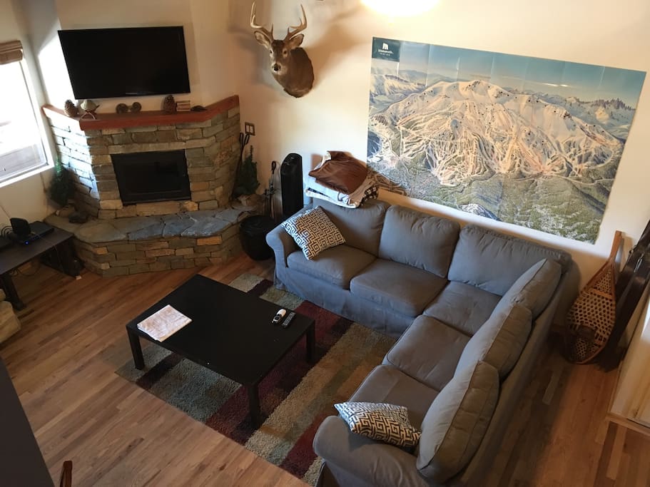 Sit by the fire, watch directv and look out the window on the snow covered mountains.