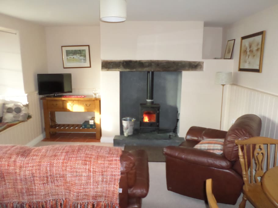 Snuggle up in front of the woodburner