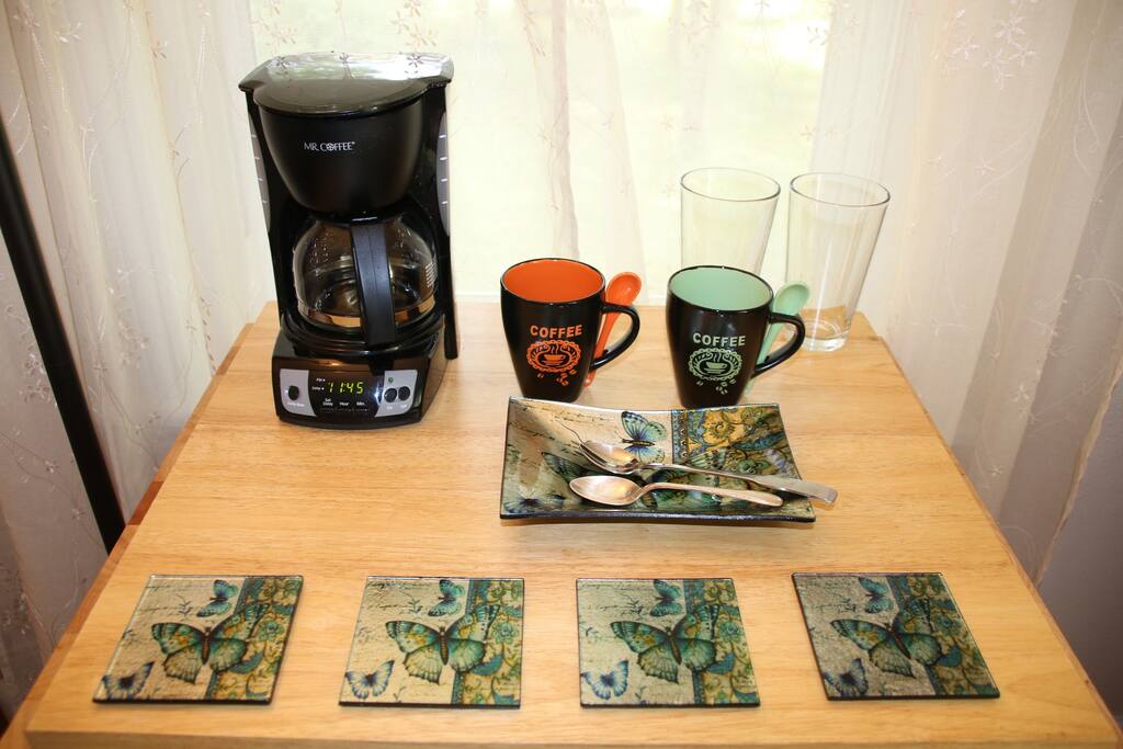 Coffee station, we also have a Keurig in the kitchen for use.