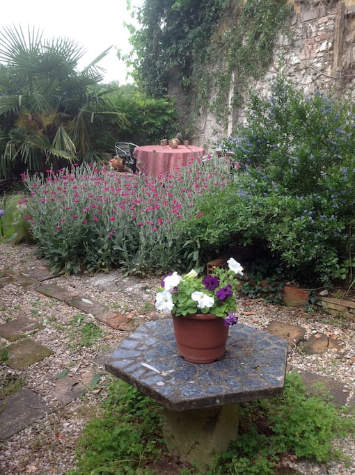 Private walled garden for guests