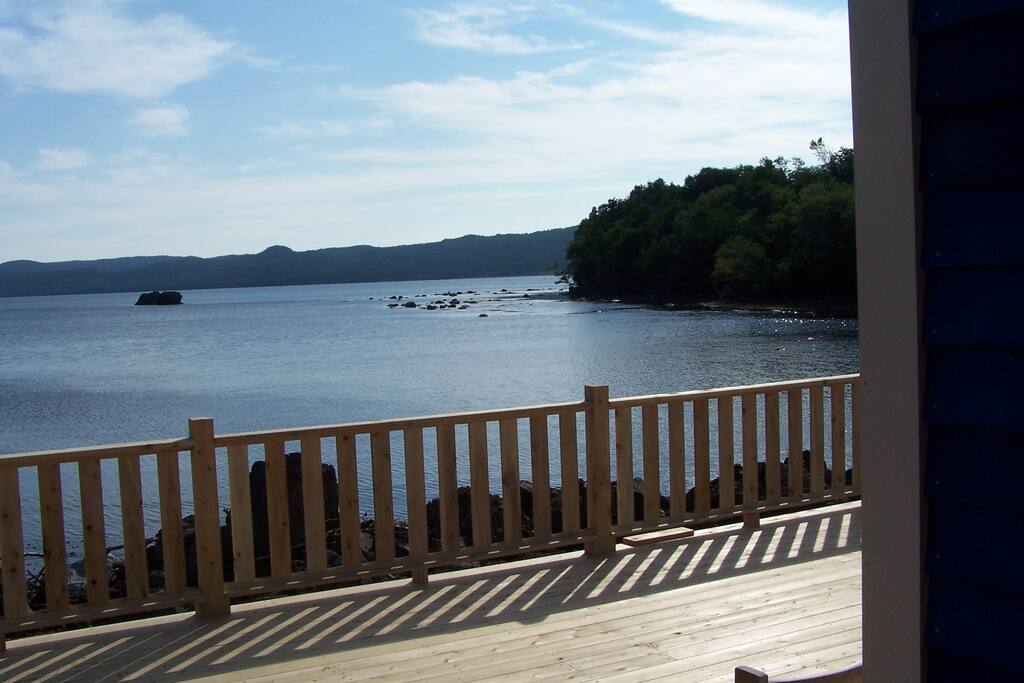 Large deck with beach views