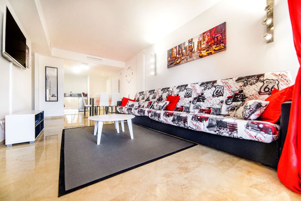 Vista del salón del apartamento situado en Punta Prima, Torrevieja, Alicante, Costa Blanca