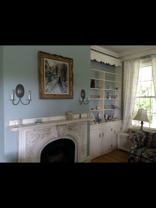 historic charm, double marble fireplaces