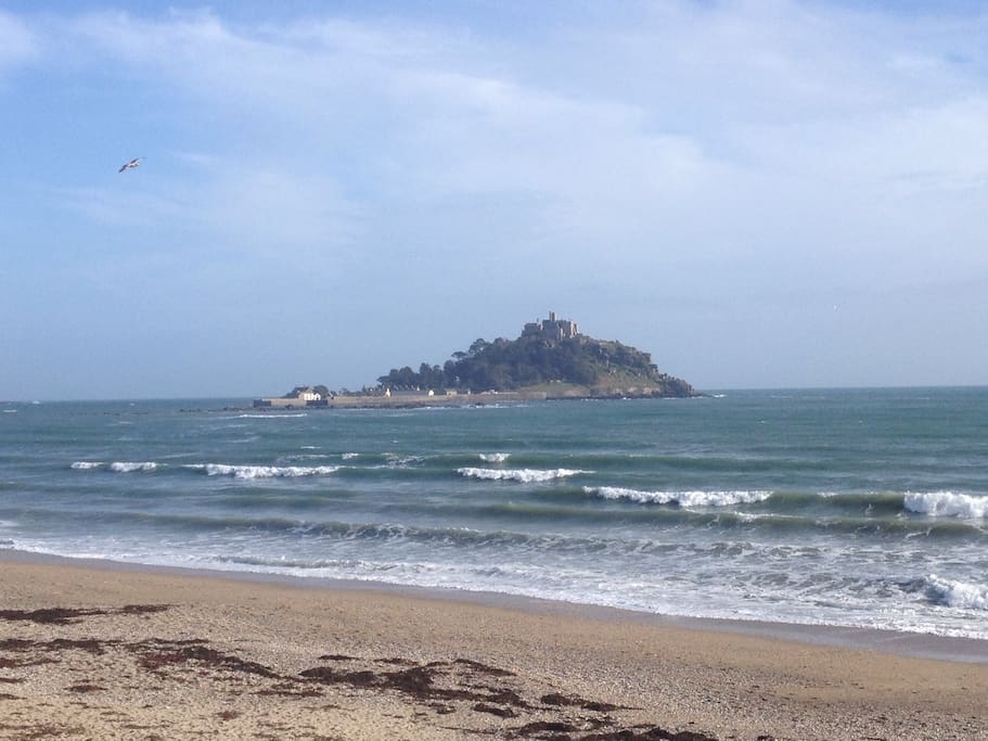 St Michael's Mount, across the bay.