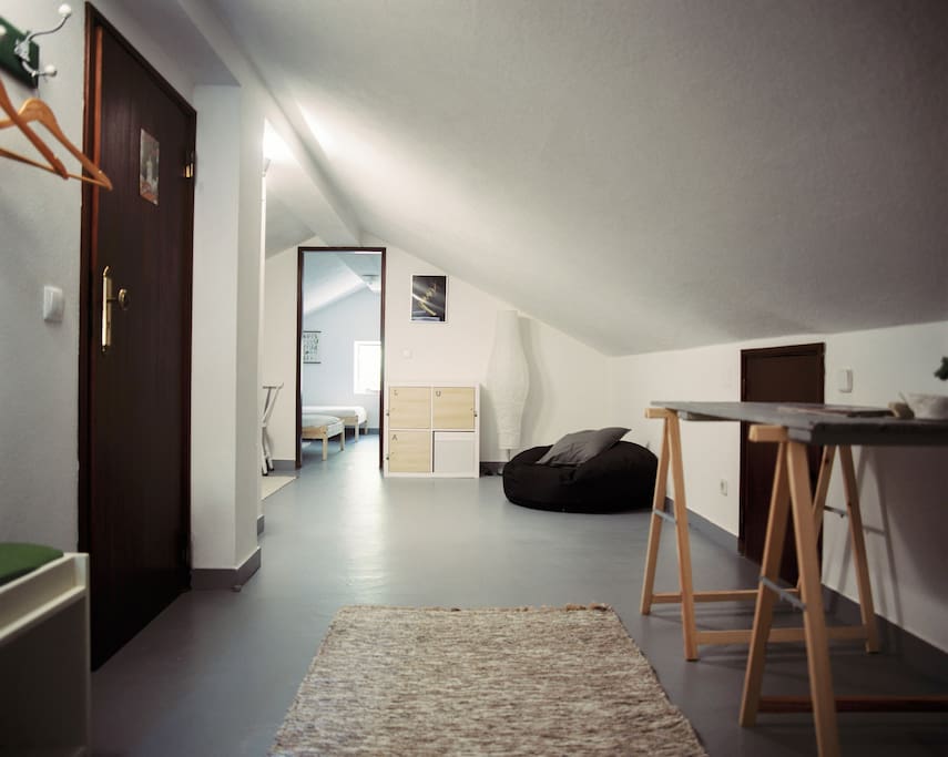 Flora's dorm - living room