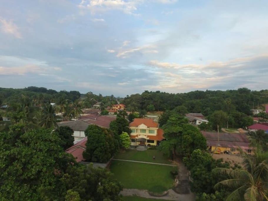 aerial view of location and space
