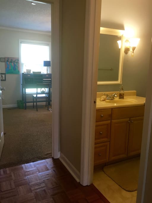 Bathroom just outside of room door. Not Shared.