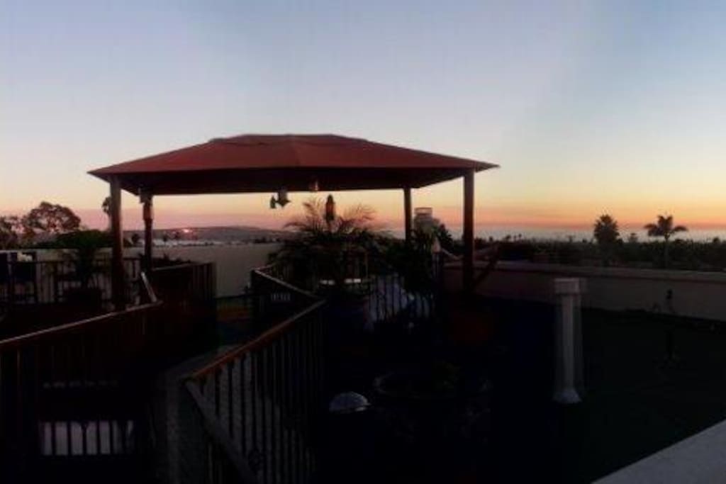 roof deck view of sunset