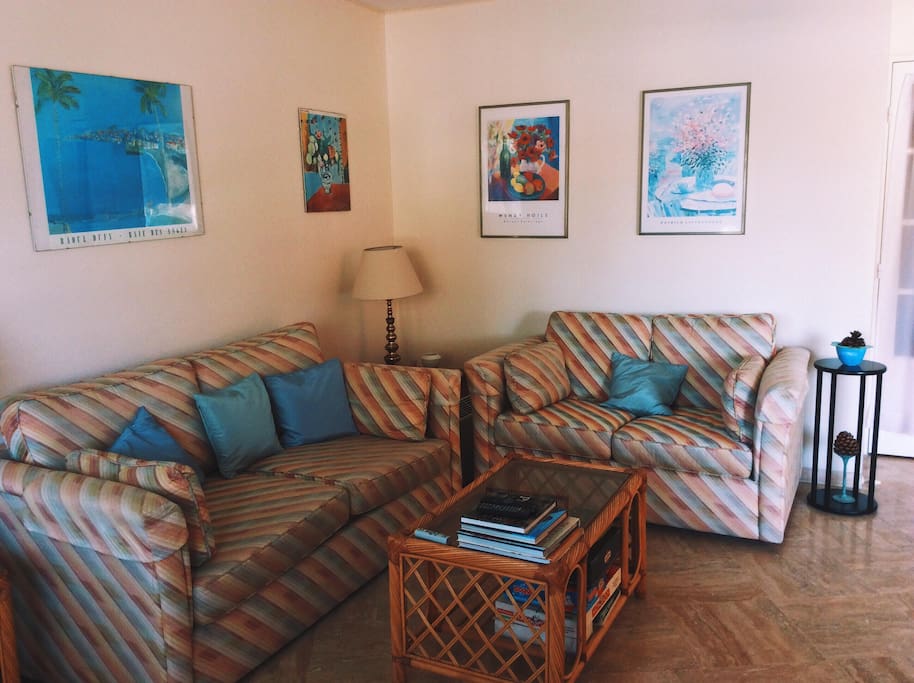 Living Room with double sofa bed