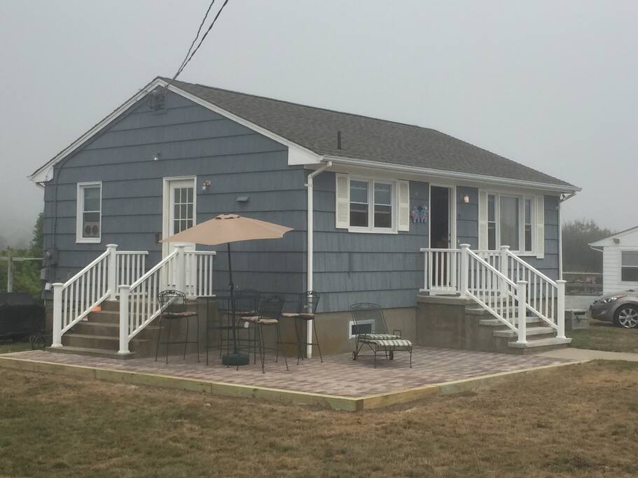 New Patio - though unusual dreary day in matunuck! Also a Weber Propane grill!