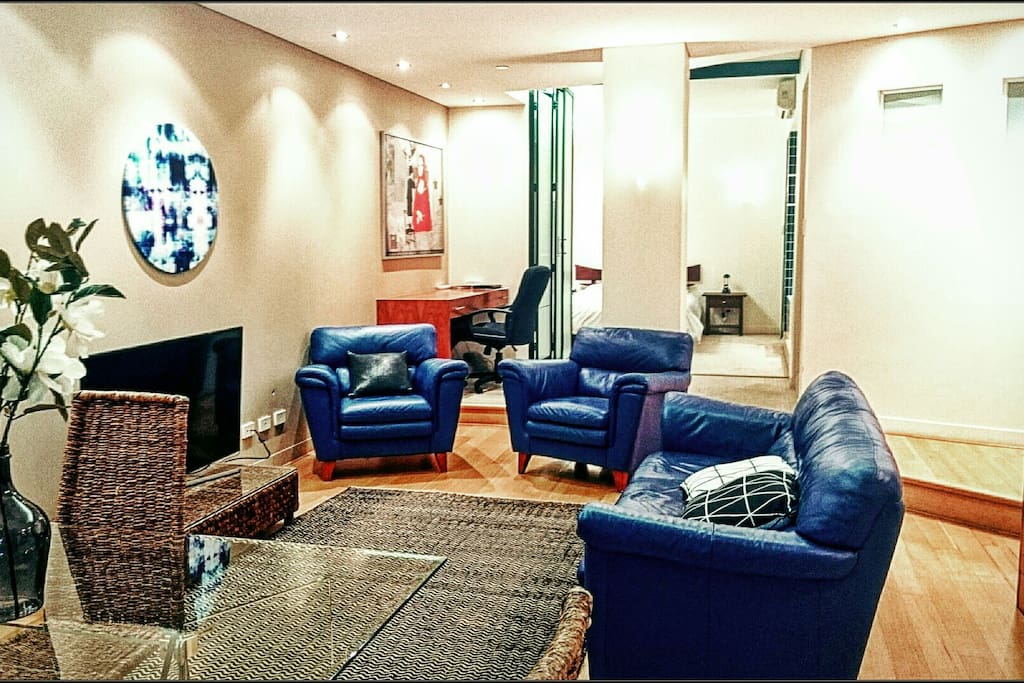 The apartment with your bedroom at the back and the living area.
The dinner table is no longer available.