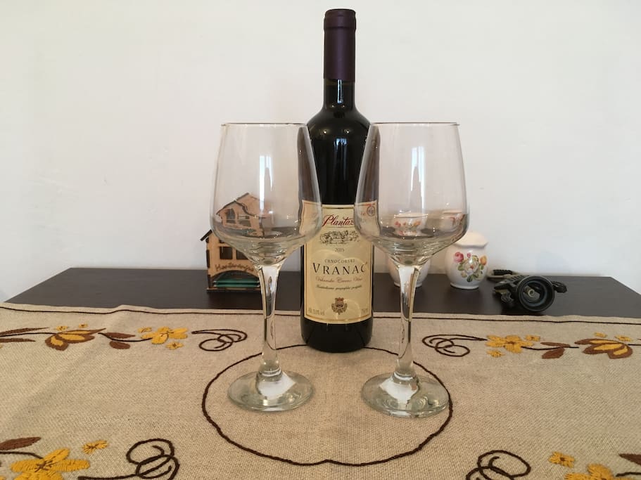 Some complimentary welcome wine