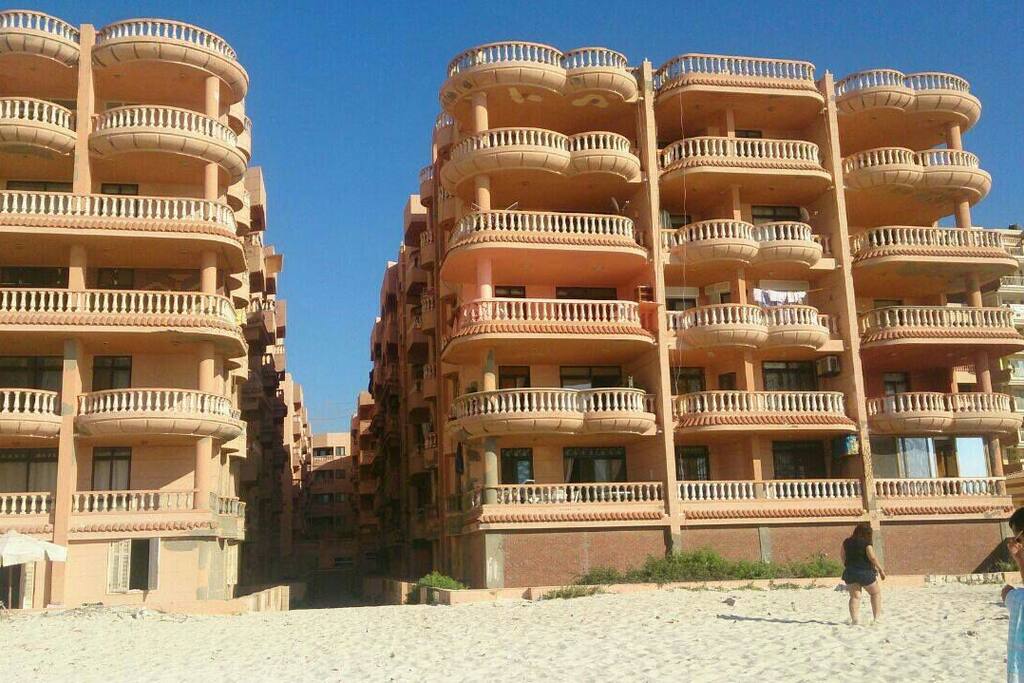 The building is direct on beach