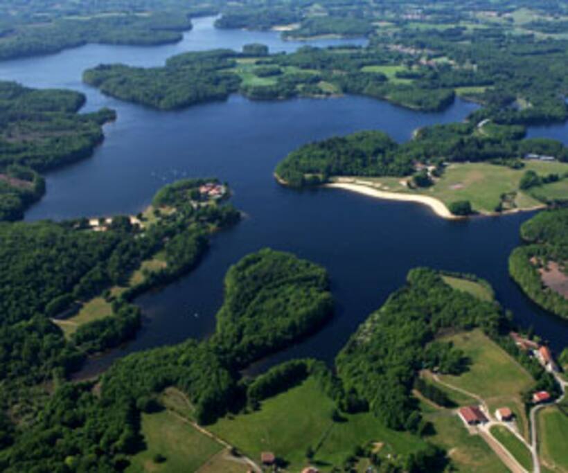 over 300 ha of lake