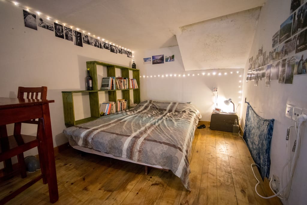 The bedroom.