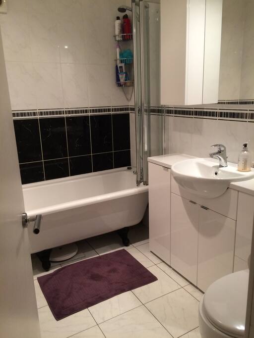 Love my claw-foot tub in the bathroom