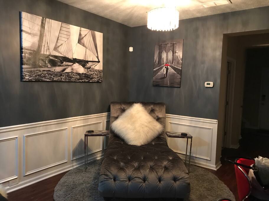 Lounging area. Watch tv, snooze, surf web or read a book.