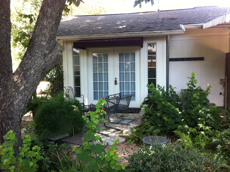 Stone Patio is perfect for morning coffee or evening drinks