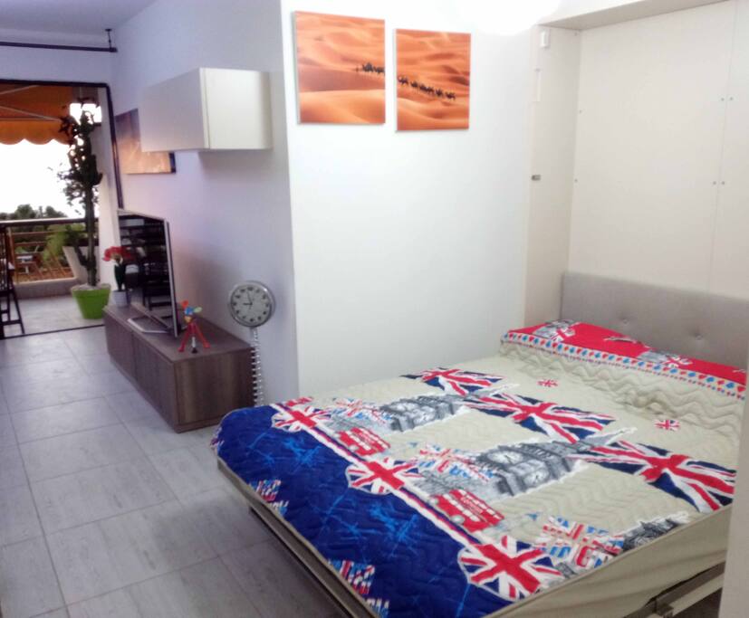 Double bed folded