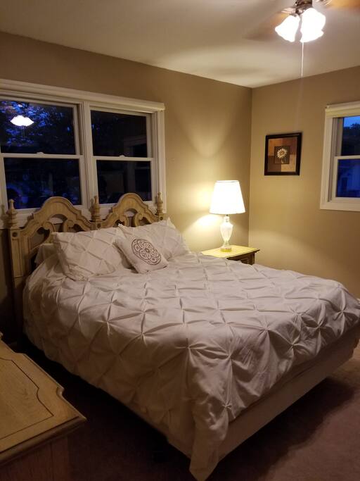 Upstairs bedroom with blackout shades