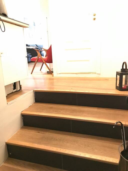 Three steps at the entrance