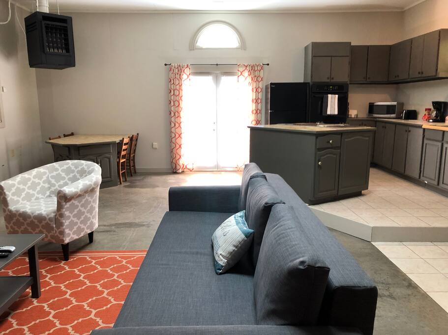 Living room, Dining room & Kitchen.