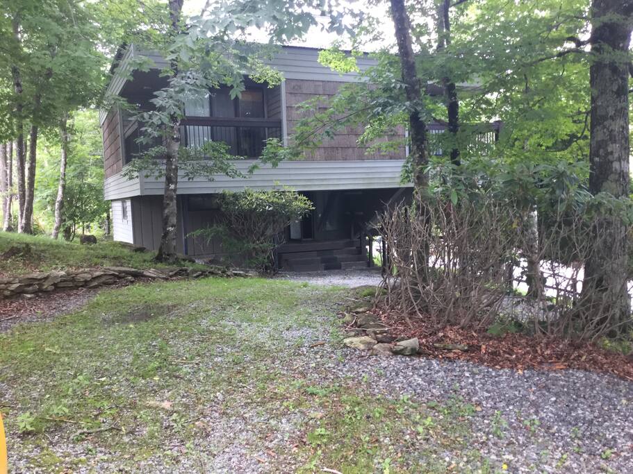 Entrance to house from upper driveway