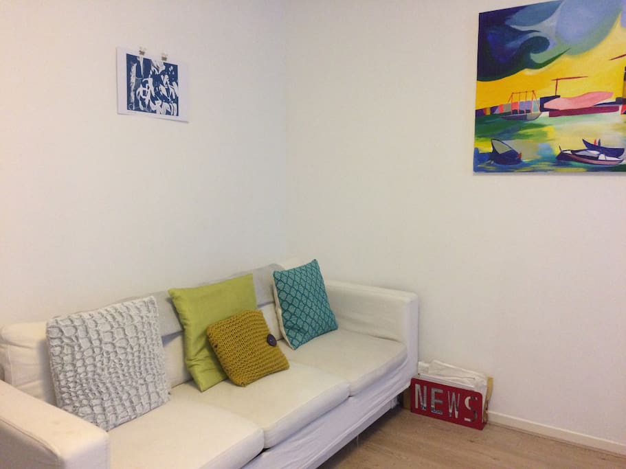 Comfortable sofa that converts easily to a double bed.