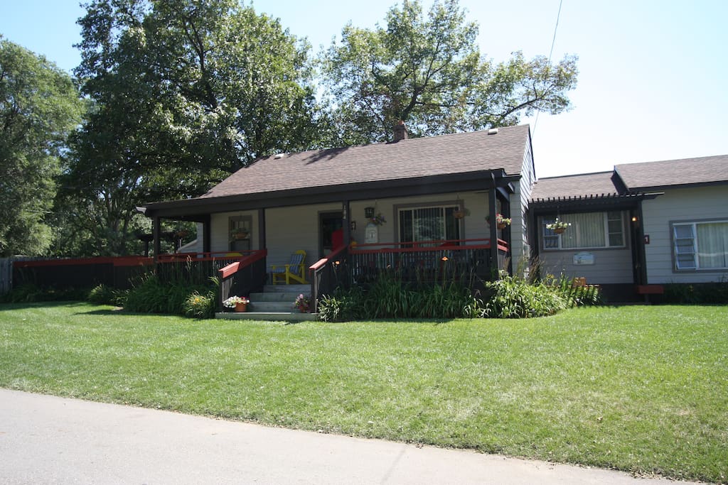 The Shores is a duplex. The 2 bedroom unit has a private entrance, patio and great views.